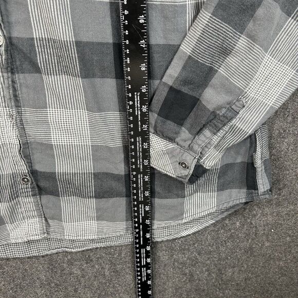 Columbia Two Times Shirt Women’s 1X Gray Check Hooded Pockets Button Down Plus - Picture 4 of 8